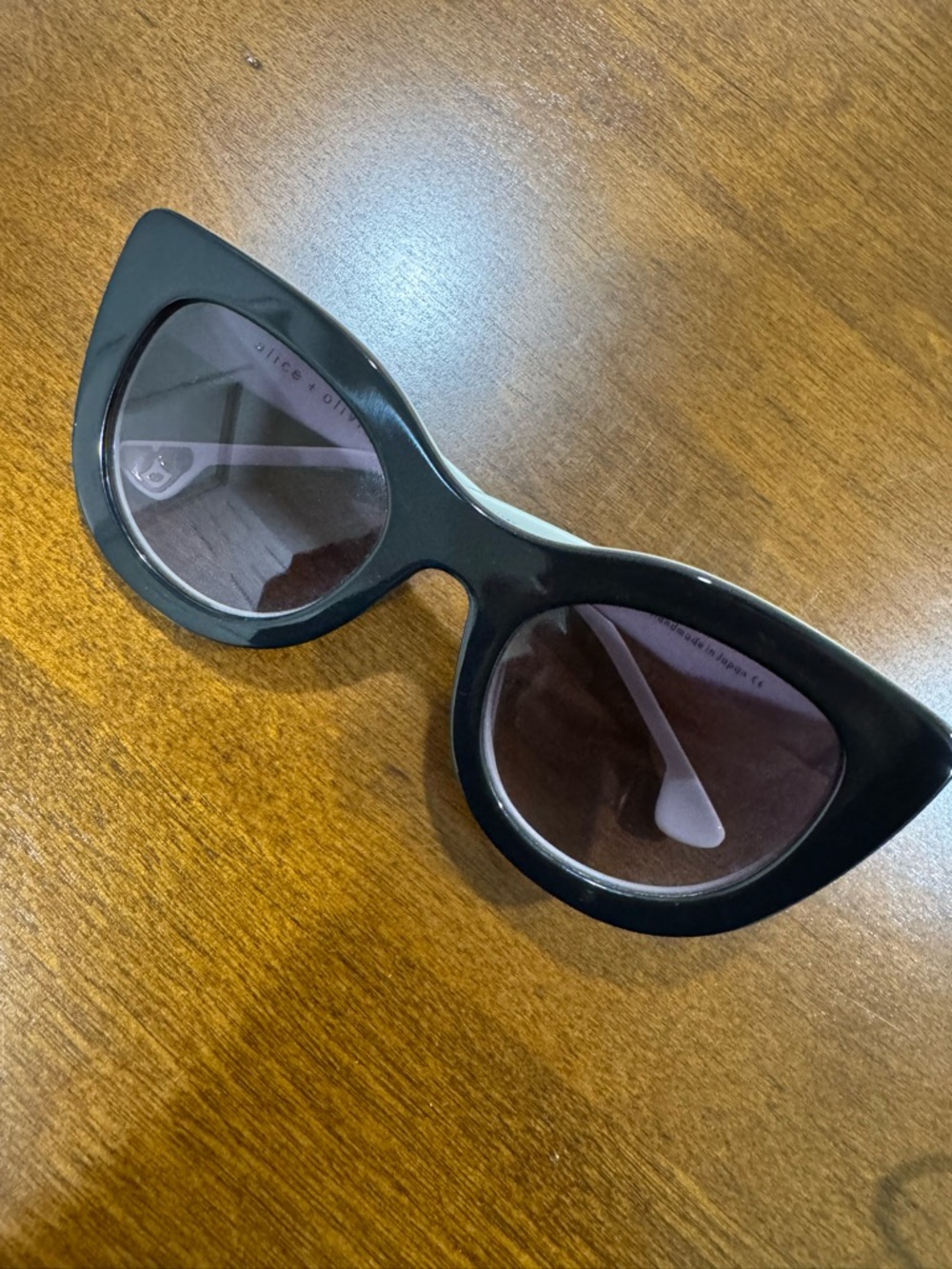 Alice + Olivia Black Cat Eye Sunglasses